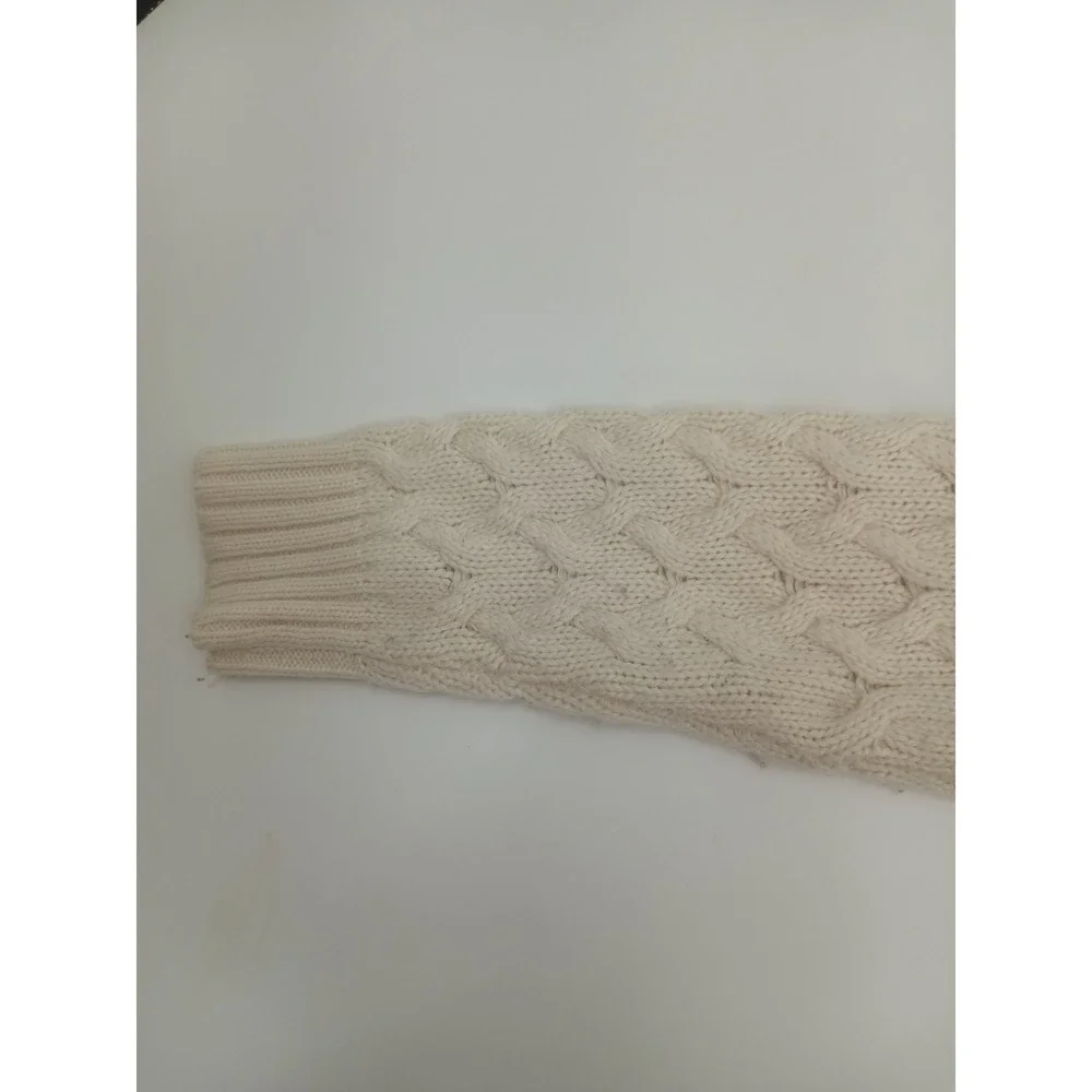 J.Crew‎ Womens Cable Knit Sweater Cream Ivory Wool Angora Blend Crew Neck Small